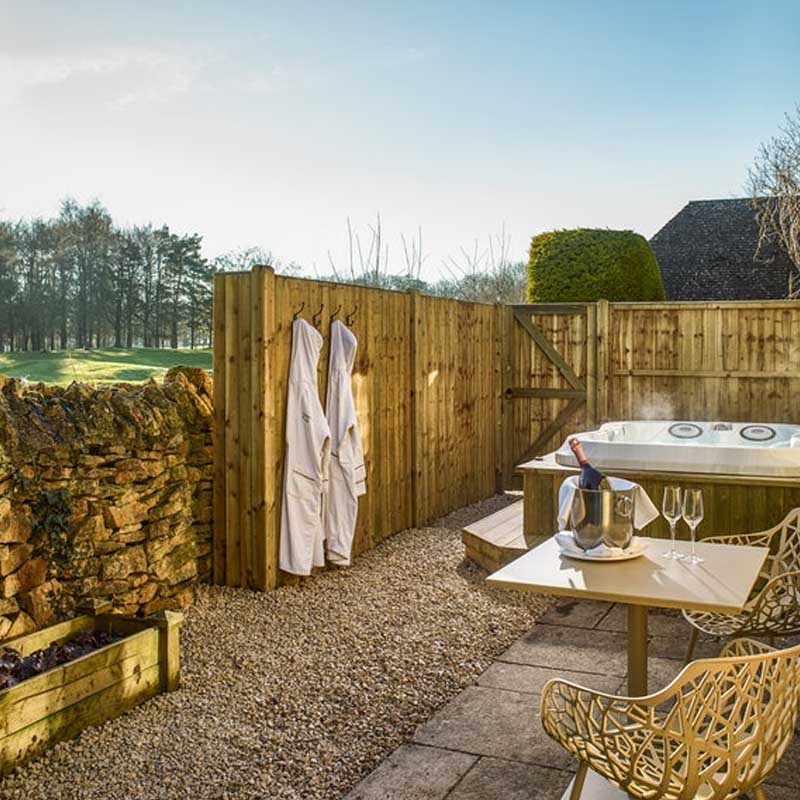 Hot Tub Suite with outdoor heated hydrotherapy tub on private terrace