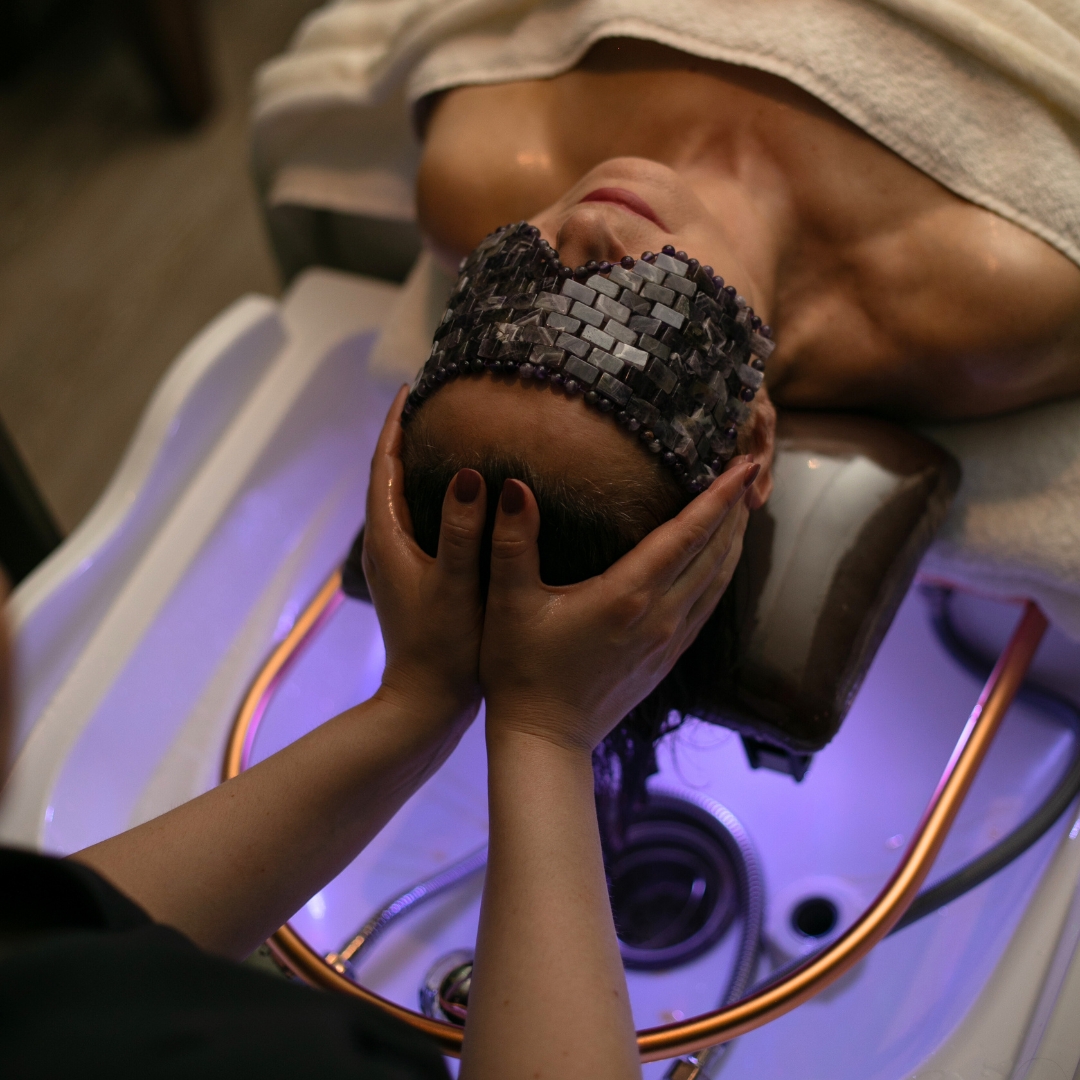 The Dormy Head Spa scalp massage and warm steam treatment